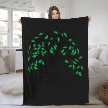 Discover Yggdrasil the tree of life with nameplate Fleece Blankets