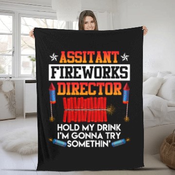 Discover Independence Day Assistant Fireworks Director USA Fleece Blankets