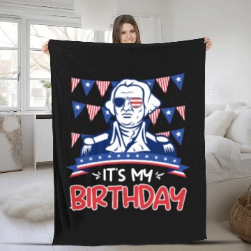 Discover Its my Birthday Independence Day George Washington Fleece Blankets