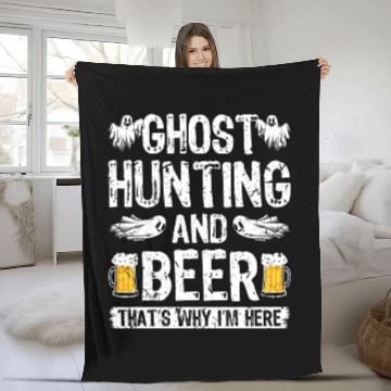 Discover Ghost Hunting Paranormal Researcher Ghost Fleece Blankets