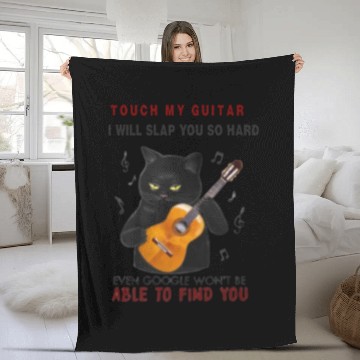 Discover Touch My Guitar and I will Slap You so hard Fleece Blankets