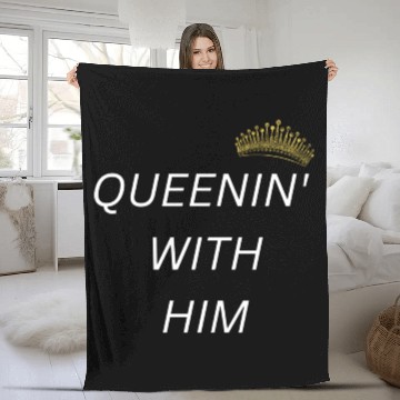 Discover QUEENIN WITH HIM white Fleece Blankets