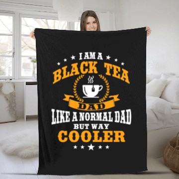 Discover Black Tea Dad Outfit For Father's Day Fleece Blankets