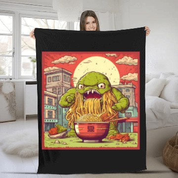 Discover Ramen Monster Fleece Blankets