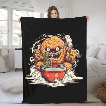 Discover Ramen Monster Fleece Blankets