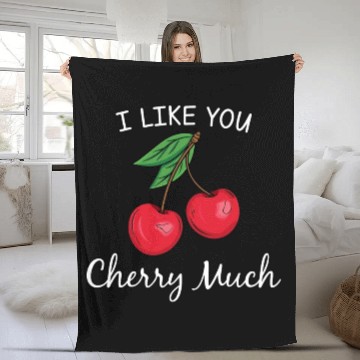 Discover I Like You Cherry Much Fleece Blankets