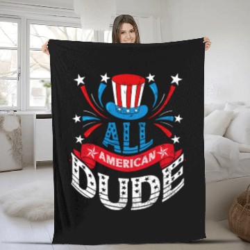 Discover All American Dude American Pride US Patriot Fleece Blankets