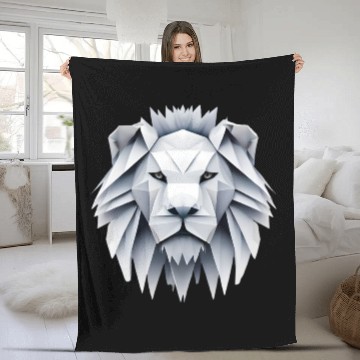 Discover Origami lion - king of folding art Fleece Blankets