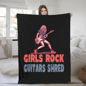 Discover Gilrs Rock Guitar Shrek Fleece Blankets