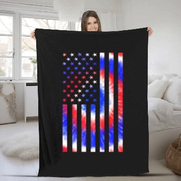 Discover American Flag Cat Lover LGBT Pride Month Feline Fleece Blankets