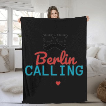 Discover Black Red Blue Berlin Calling Fleece Blankets