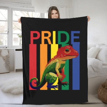 Discover Gay Pride Gecko Fleece Blankets