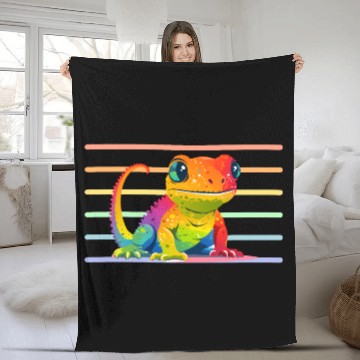 Discover Gay Pride Gecko Fleece Blankets