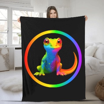 Discover Gay Pride Gecko Fleece Blankets