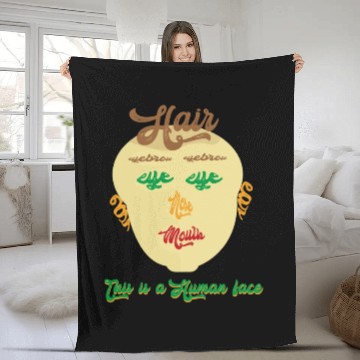 Discover this is a human face Fleece Blankets
