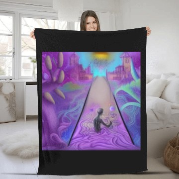 Discover Psychedelic imagination Who am I, where am I? Fleece Blankets