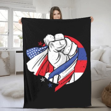 Discover American Pride US Patriots American Fist Loverty Fleece Blankets
