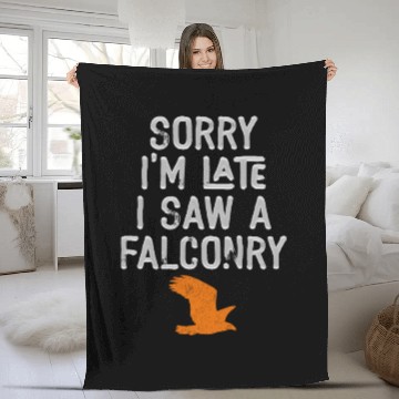 Discover Falconry Bird Falcon Hunting Falconer Fleece Blankets