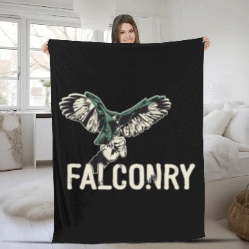 Discover Falconry Bird Falcon Hunting Falconer Fleece Blankets
