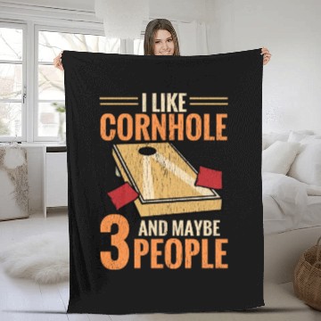 Discover Funny Corn Hole Fleece Blankets