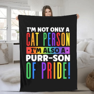 Discover I'm Not Only a Cat Person I'm Rainbow Cat Lover Fleece Blankets
