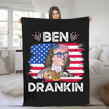 Discover Ben Drankin US President Independence Day Fleece Blankets