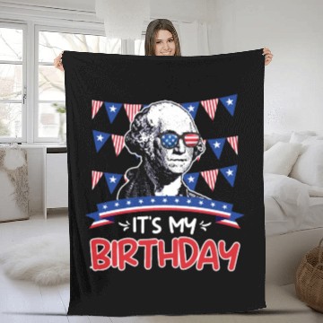 Discover Its my Birthday Independence Day George Washington Fleece Blankets