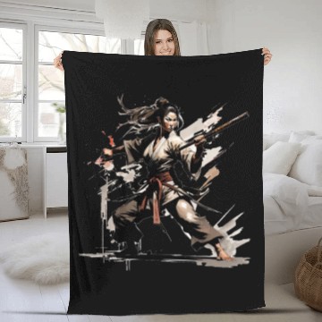 Discover Karate girl Fleece Blankets