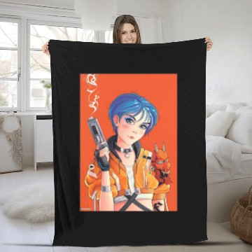Discover "Neon Nexus: A Cyberpunk Anime Adventure" Fleece Blankets