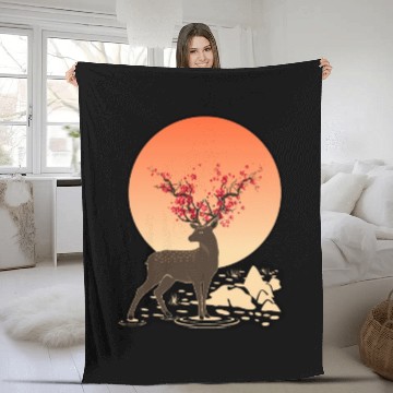 Discover THE SACRED DEER | NATURE HOLY SPIRIT Fleece Blankets
