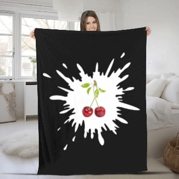 Discover A captivating cherry design Fleece Blankets