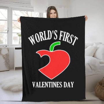 Discover Funny Worlds First Valentines Day 80s nostalgia Fleece Blankets