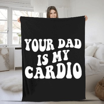 Discover Your Dad is My Cardio 80s aesthetic Fleece Blankets