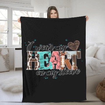 Discover I Wear My Heart On My Sleeve Fleece Blankets