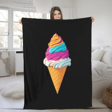 Discover Colorful ice cream icon Fleece Blankets