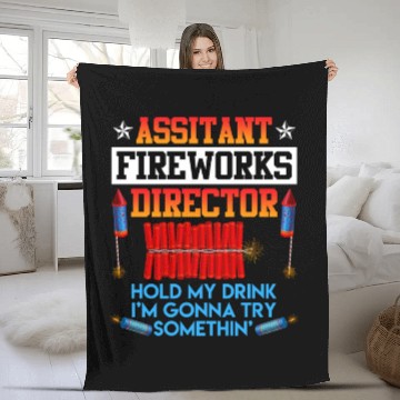Discover Independence Day Assistant Fireworks Director USA Fleece Blankets