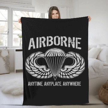 Discover Army Airborne Paratrooper Fleece Blankets