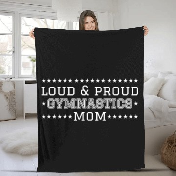 Discover Loud Proud Gymnastics Mom aesthetic retro Fleece Blankets