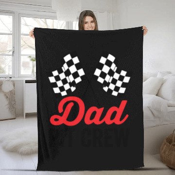 Discover Dad Pit Crew for Racing Party Costume Fleece Blankets