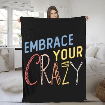 Discover Embrace your crazy Funny Motivational Quote stars Fleece Blankets