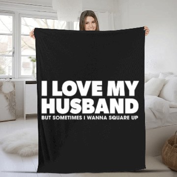 Discover I Love My Husband green Fleece Blankets
