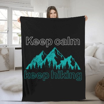 Discover Keep calm keep hiking tumblr Fleece Blankets