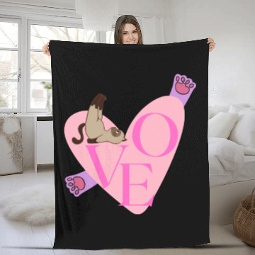 Discover Love Cat nostalgia Fleece Blankets