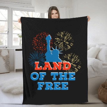 Discover Land of the free gift Fleece Blankets