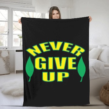 Discover Never Give Up red Fleece Blankets