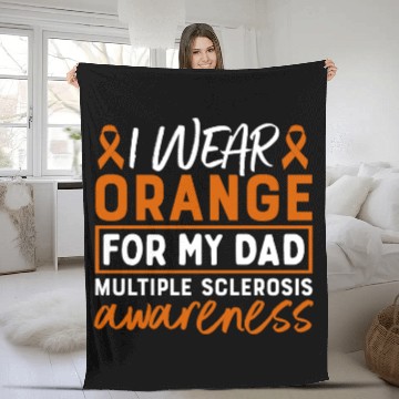 Discover I Wear Orange For My Dad Multiples Sclerosis MS Fleece Blankets