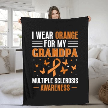 Discover I Wear Orange For My Grandpa Multiples Sclerosis Fleece Blankets
