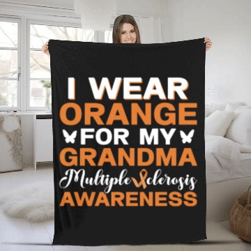 Discover I Wear Orange For My Grandma Multiples Sclerosis Fleece Blankets