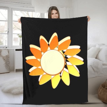 Discover Yellow Flower Fleece Blankets