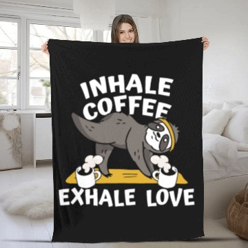 Discover Sloth Coffee Sloth Yoga Fleece Blankets